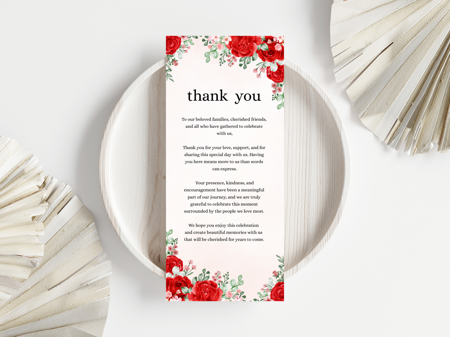 Wedding Thank you Card, Menu Card, Table Card. WI371