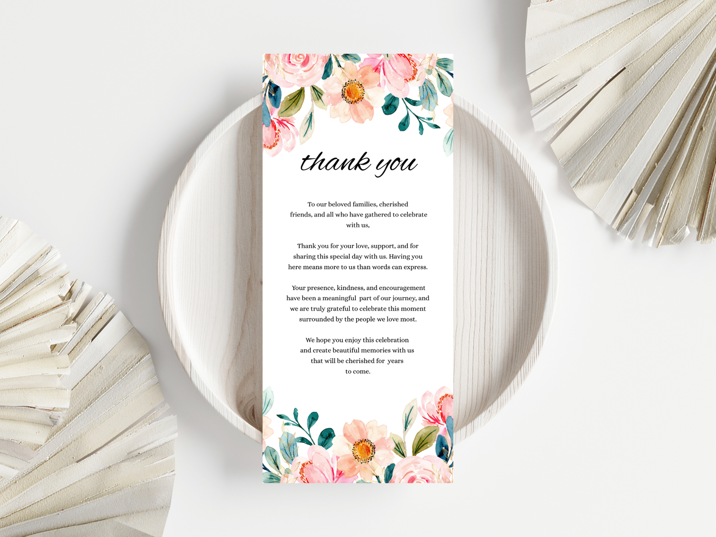 Wedding Menu, Thank You, Table Cards (Editable Canva Template) WI382