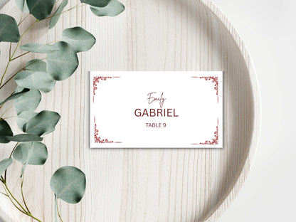 Wedding Menu Template, Thank You Card, Place Card. WI201