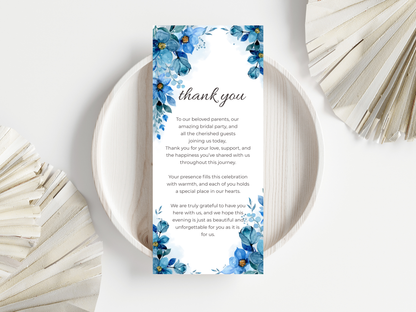 Wedding Thank you Card, Menu Card, Table Card. WI311