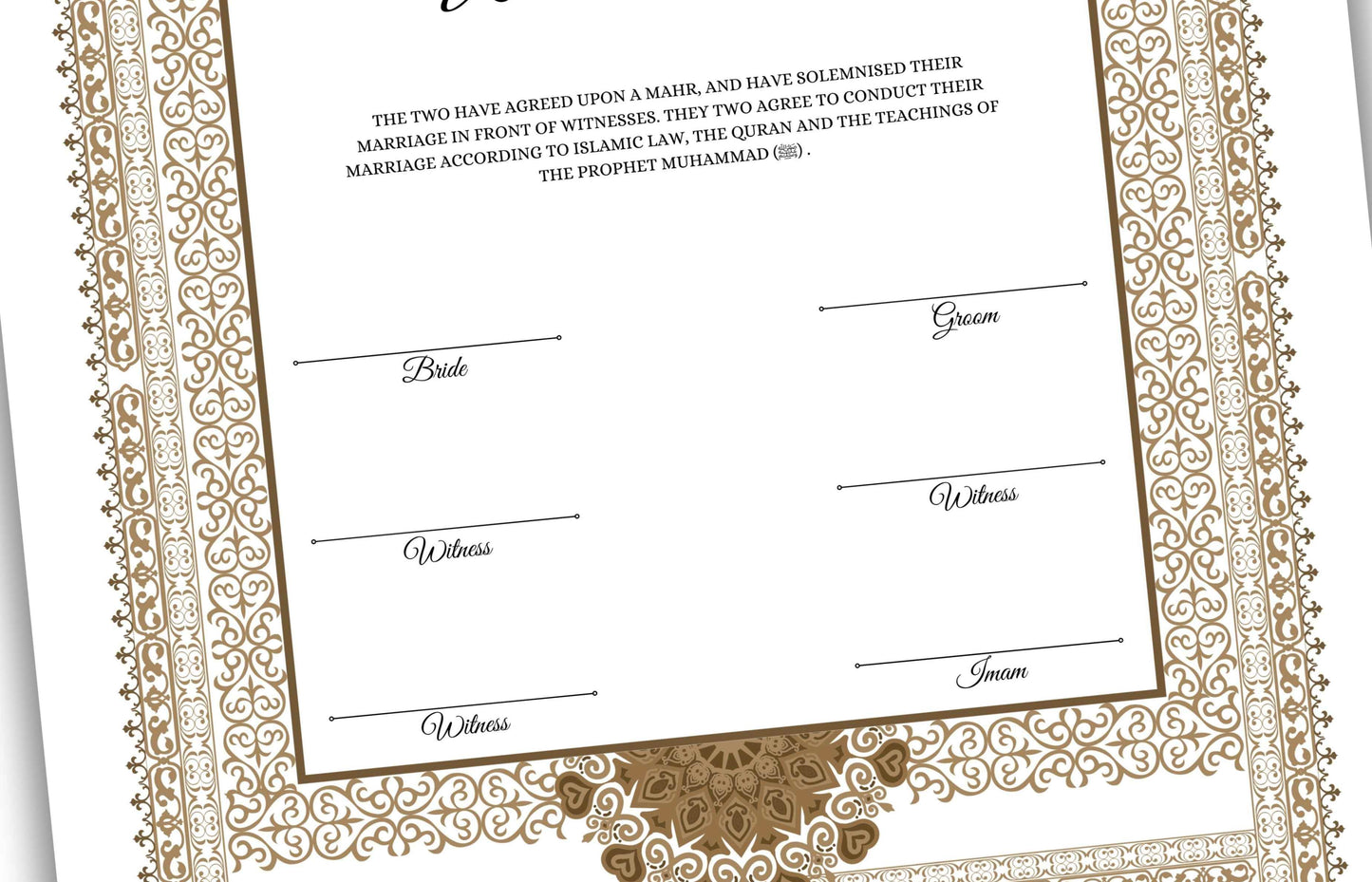 Luxury Nikkah Contract, Digital Printable Personalised Customised Nikkah Certificate, Custom Nikah Nama, Islamic Wedding Contract. NN178