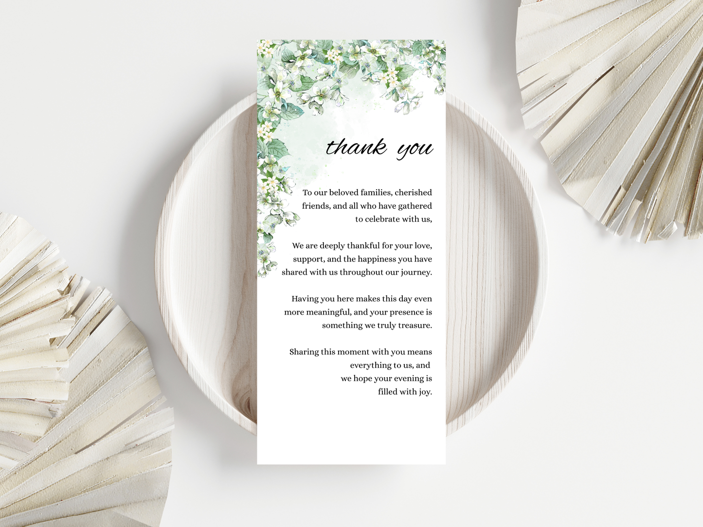 Wedding Thank you Card, Menu Card, Table Card. WI332