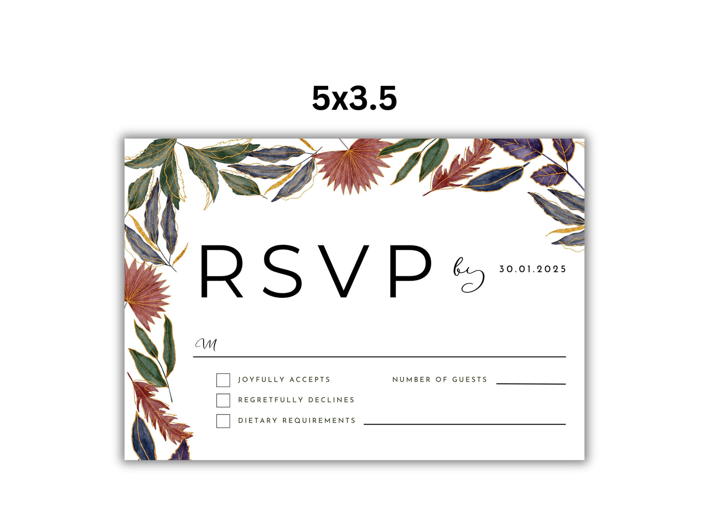 Wedding Invitation Bundle Template With RSVP and Details Card. WT61