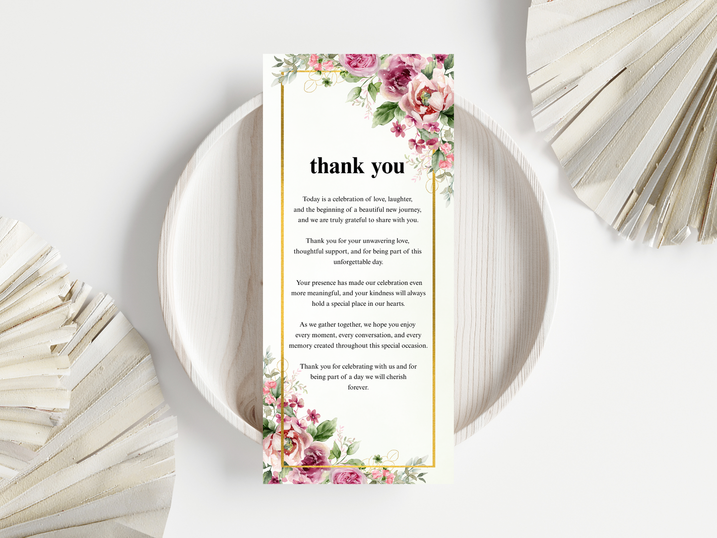 Wedding Menu Card, Table, Thank you, Editable Canva Template, Instant Download MTC412