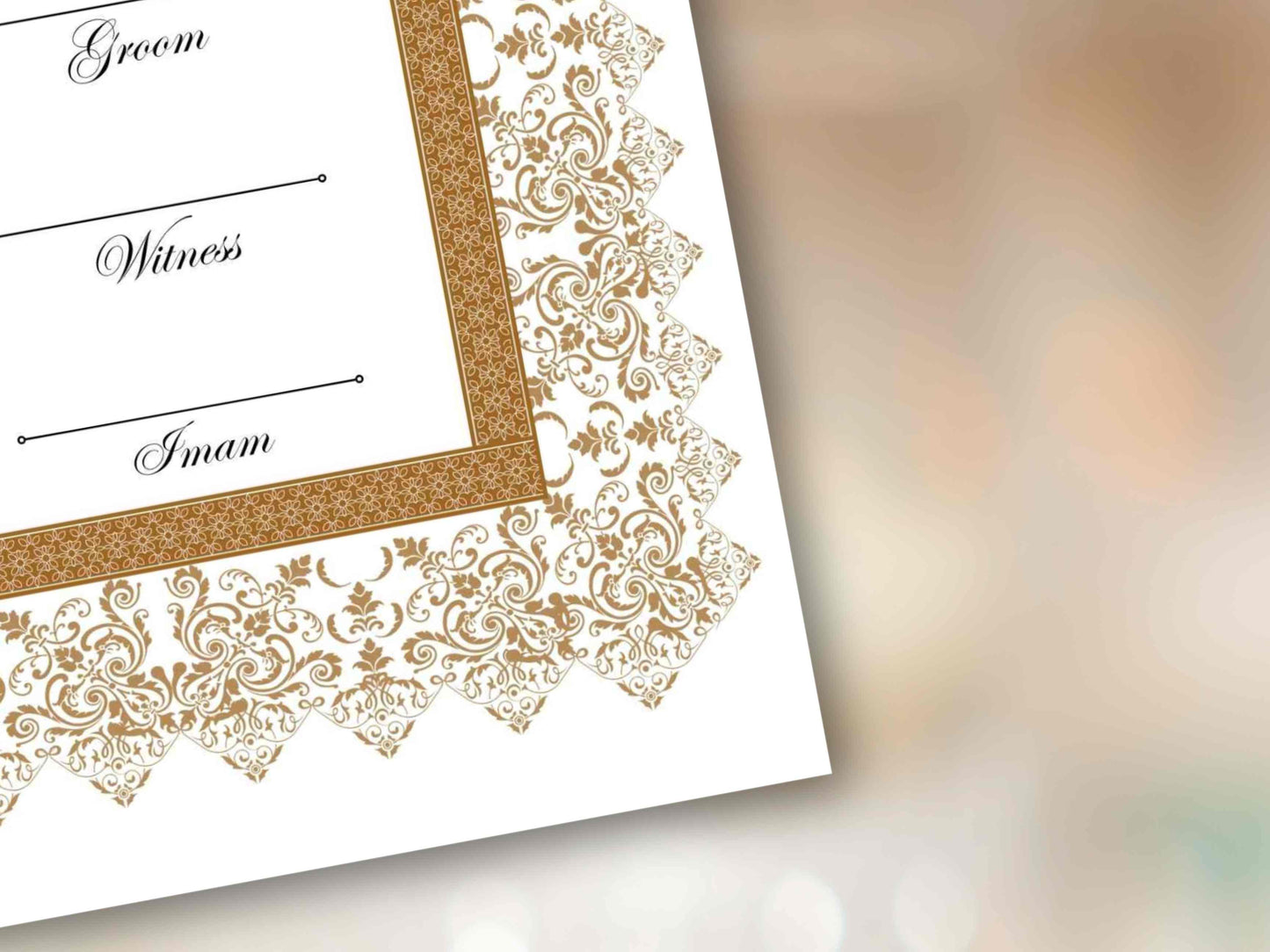 Printable Nikkah Contract Template | Islamic Marriage Contract | Muslim Wedding | Nikkah Template | NN290