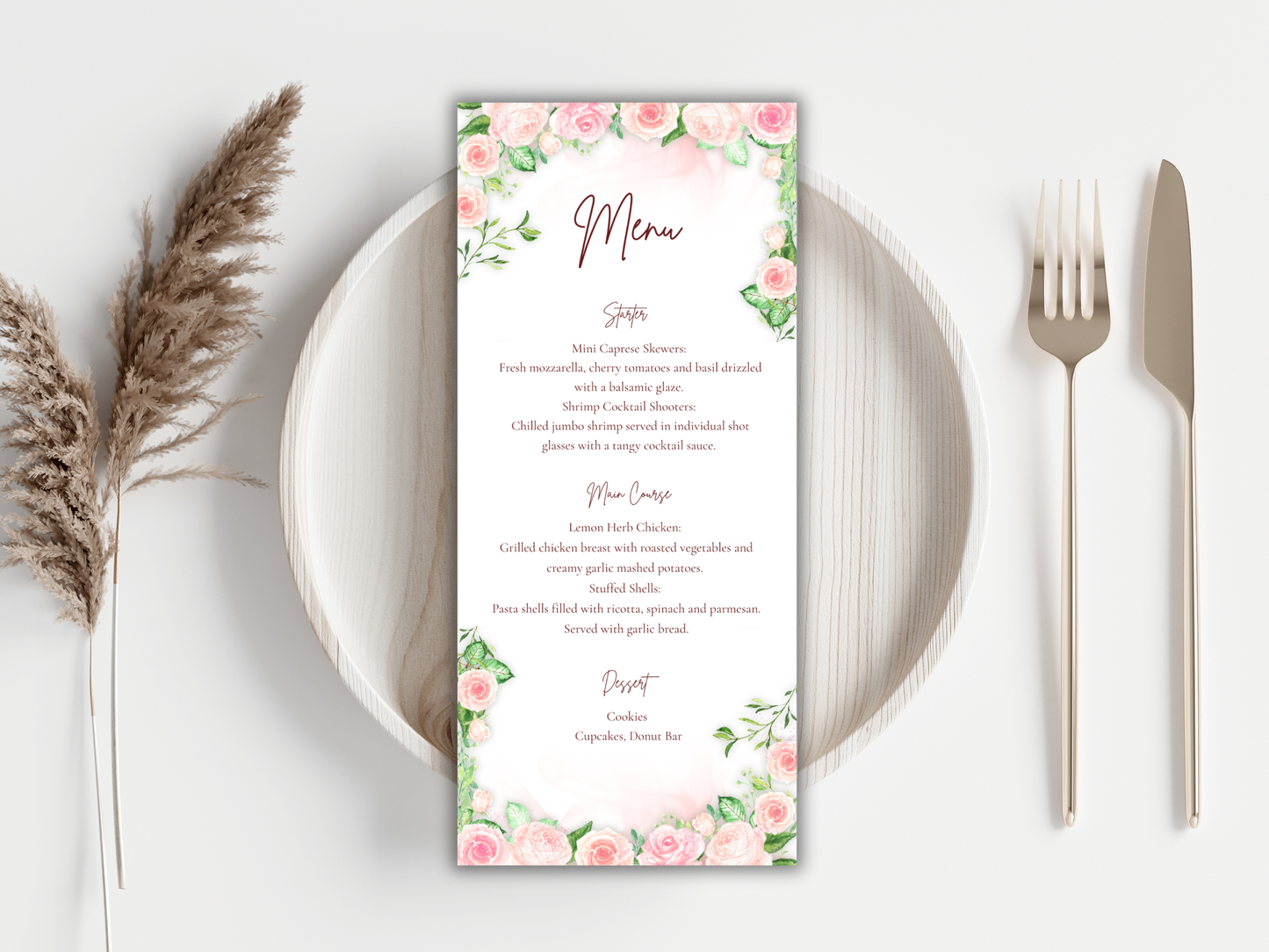 Wedding Invitation Bundle, RSVP, Thank You Card, Table Card, Menu Card, Reception Card, Details Card. WI262