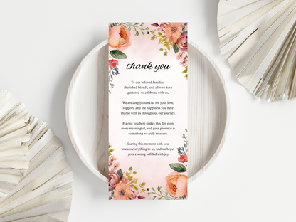 Wedding Thank you Card, Menu Card, Table Card. WI345