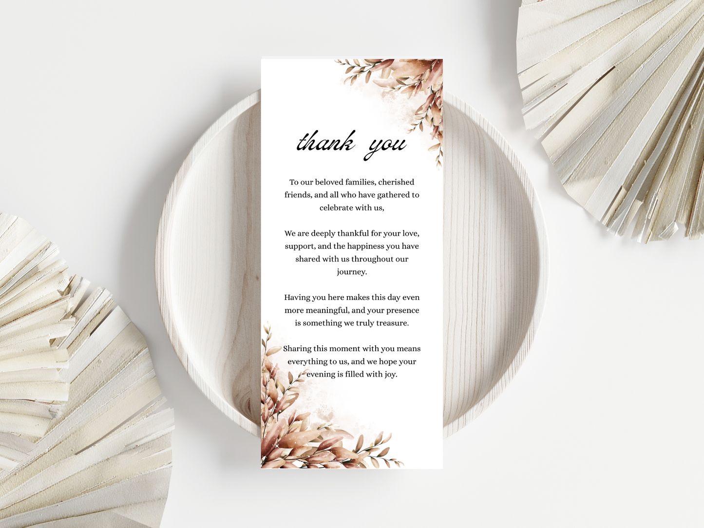 Wedding Thank you Card, Menu Card, Table Card. WI326