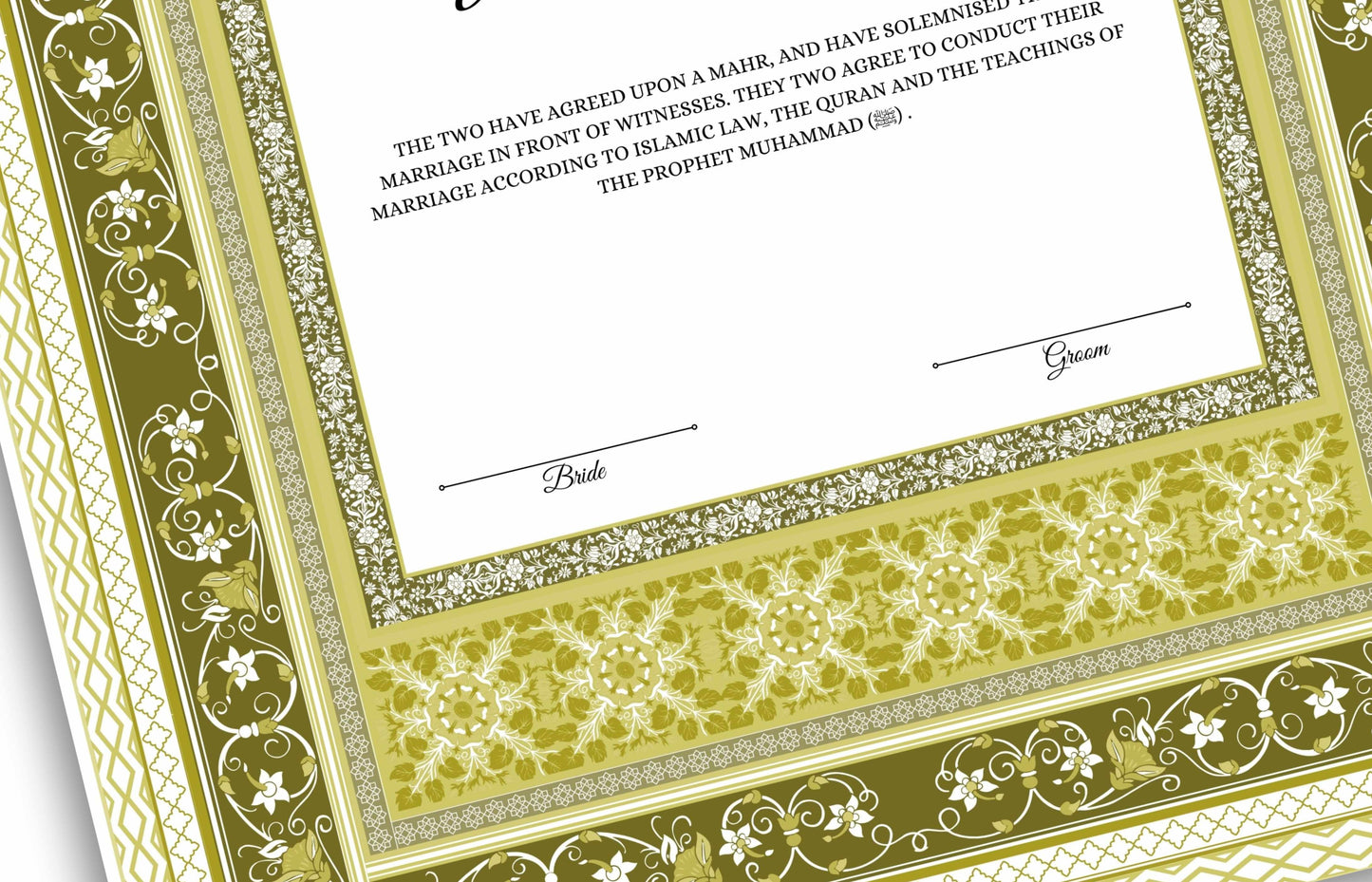 A4/A3 Nikkah Certificate, Customizable Luxury Islamic Nikkah Marriage Contract Certificate, Muslim Wedding Gift. NN177