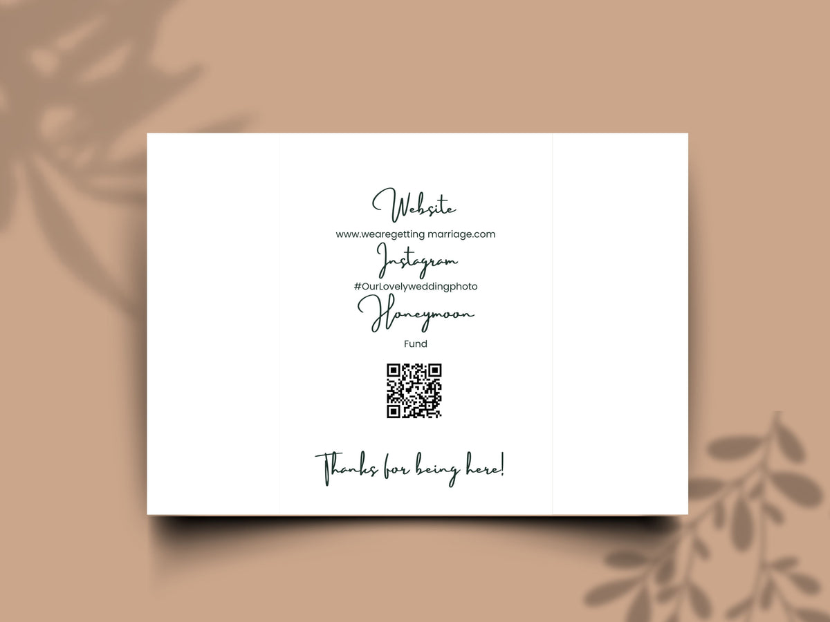 Wedding Itinerary Invitation Template | Modern Timeline Schedule Card | Printable Wedding Program | Minimalist Order of Events. WI147