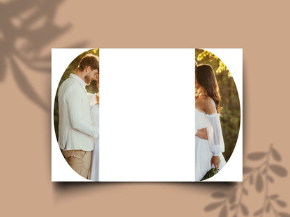Minimalist Gatefold Wedding Invitation | Modern Elegant Wedding Card | Simple Wedding Invite with Details. WI156