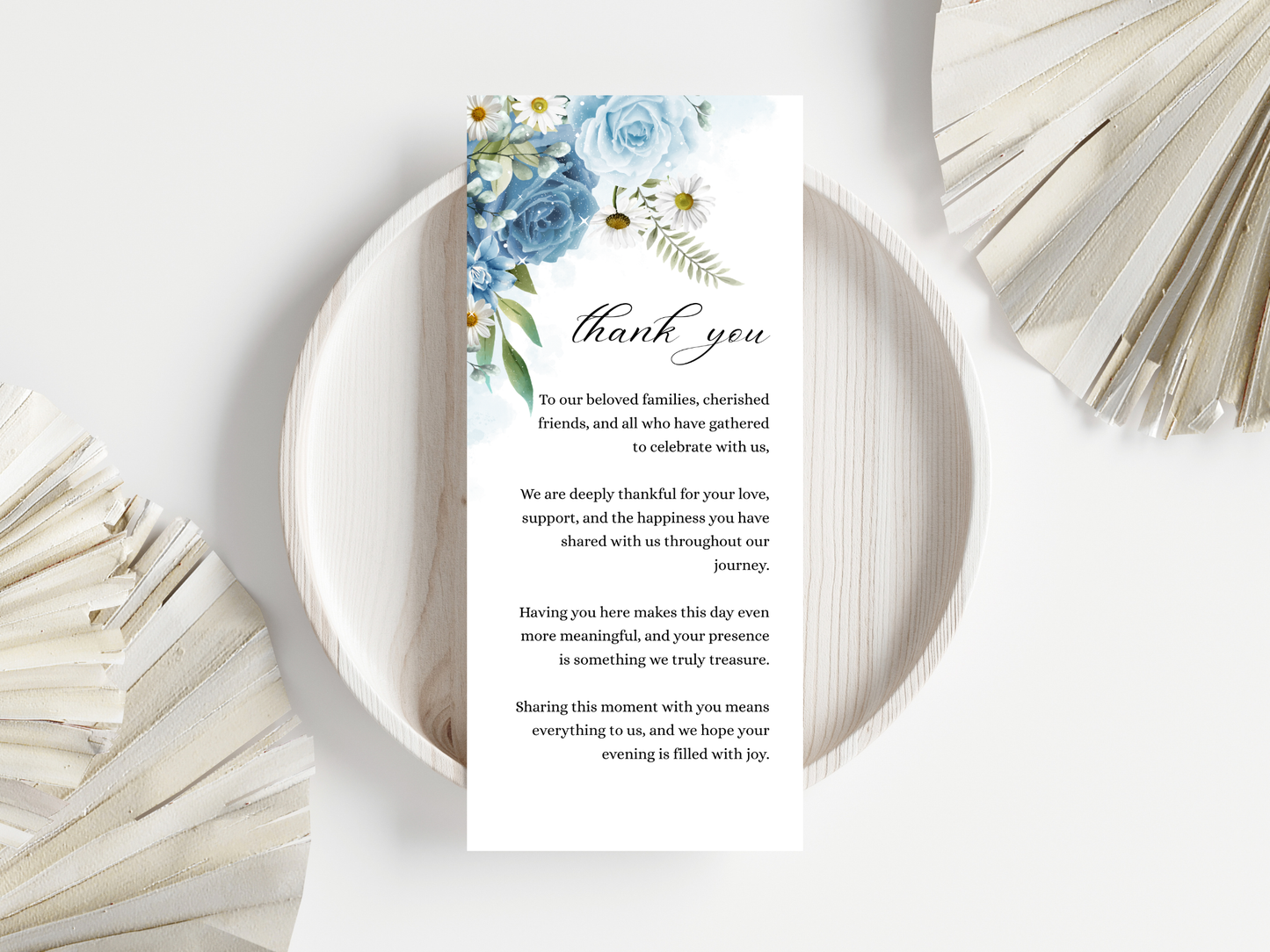 Wedding Thank you Card, Menu Card, Table Card. WI335