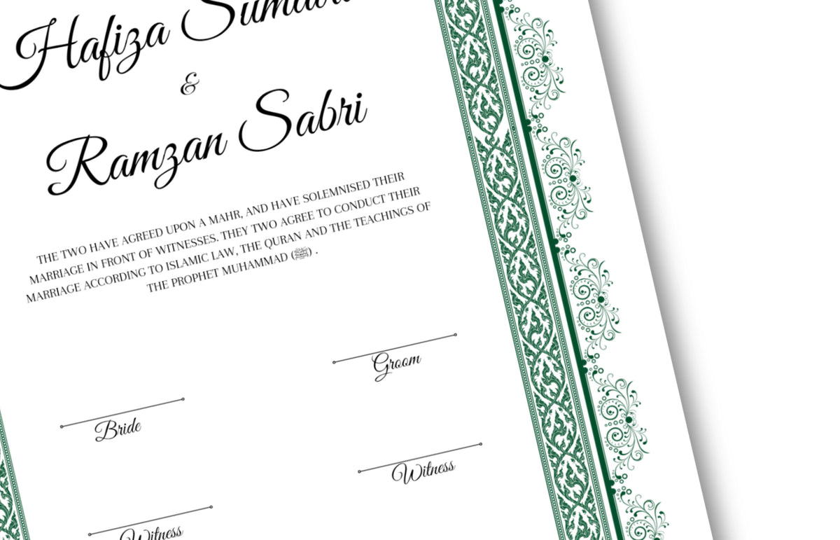 Nikkah Certificate Digital Download Personalised, A4, A3, Template, Instat Download. NN126