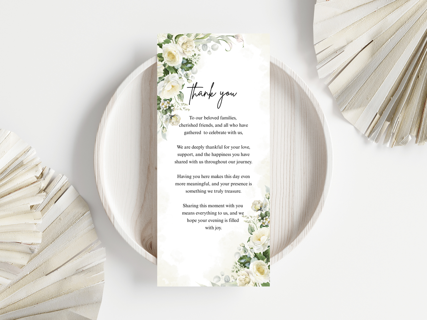 Wedding Thank you Card, Menu Card, Table Card. WI361