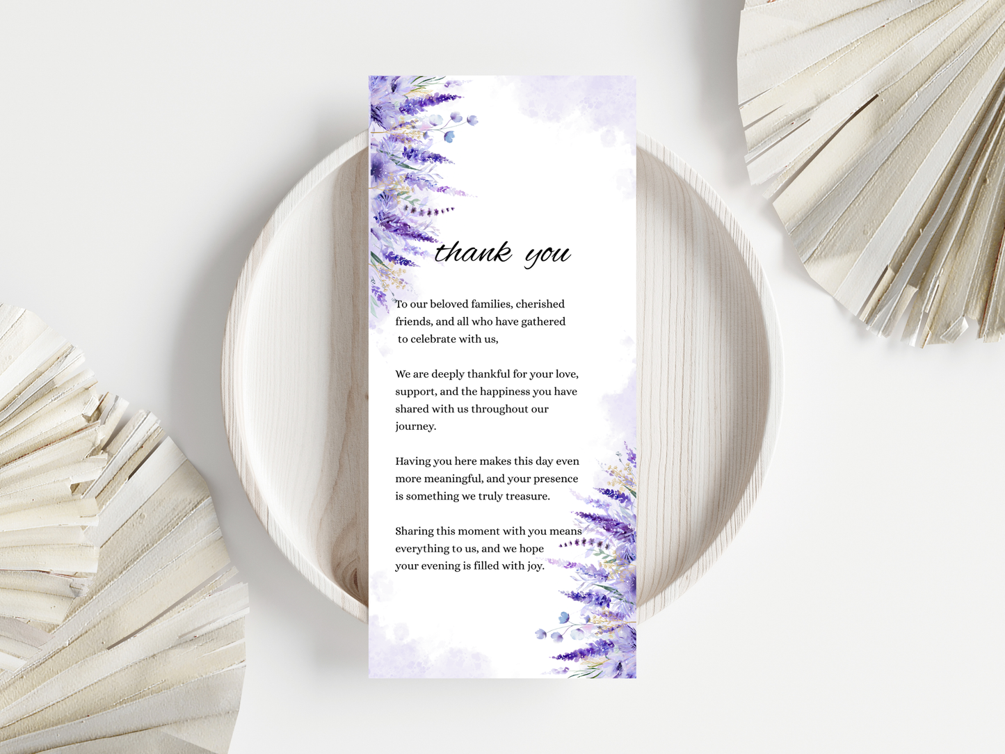 Wedding Thank you Card, Menu Card, Table Card. WI333