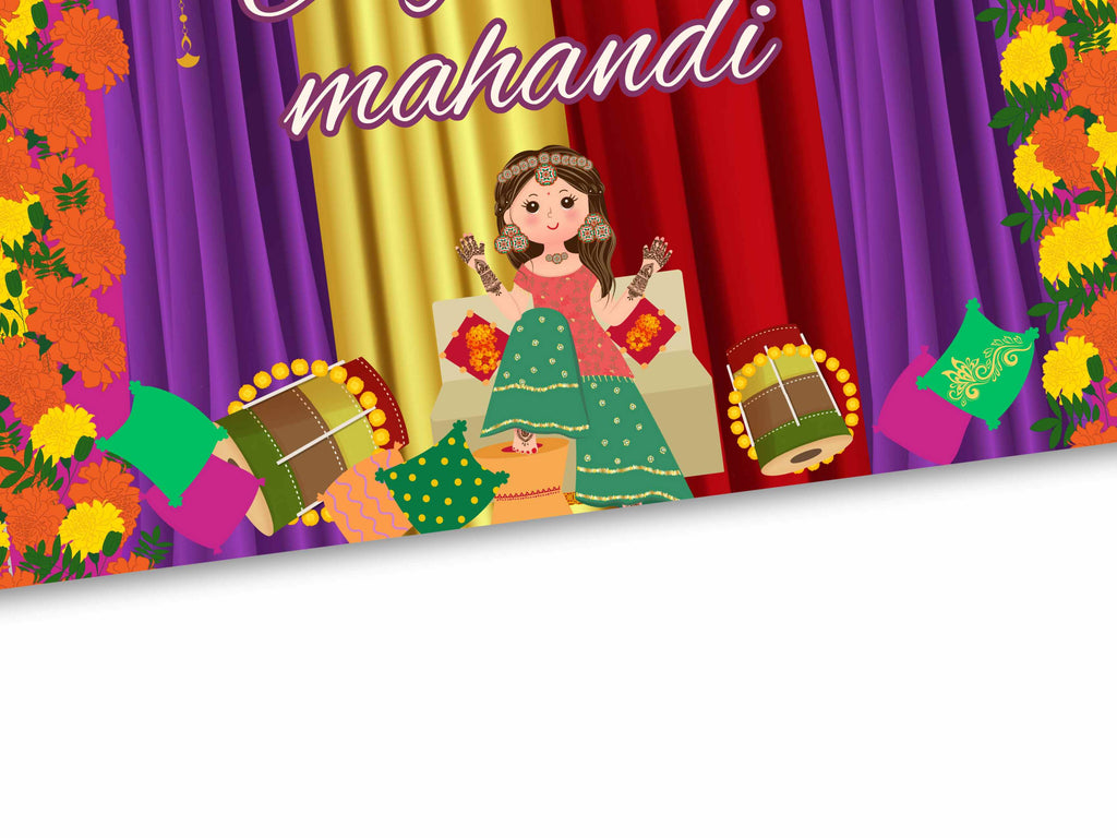 Muslim Mahandi Decor signs Template, Mahandi Night Signs, Henna Welcome signs, Punjabi Mahandi signs, Digial Template, 24 x 18 in. NN6