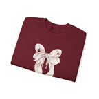 Bow Sweatshirt, Coquette Girl Sweatshirt, Feminine Floral Bow Crewneck