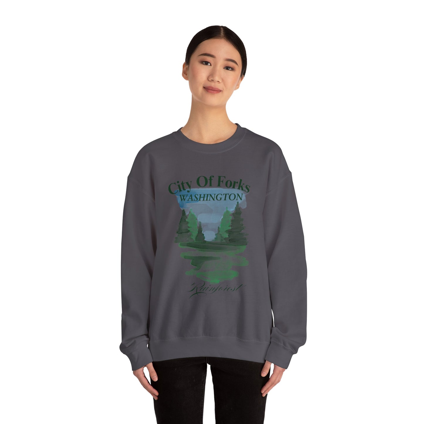 City of Forks  Sweatshirt  Forrest Crew Neck Sweatshirt