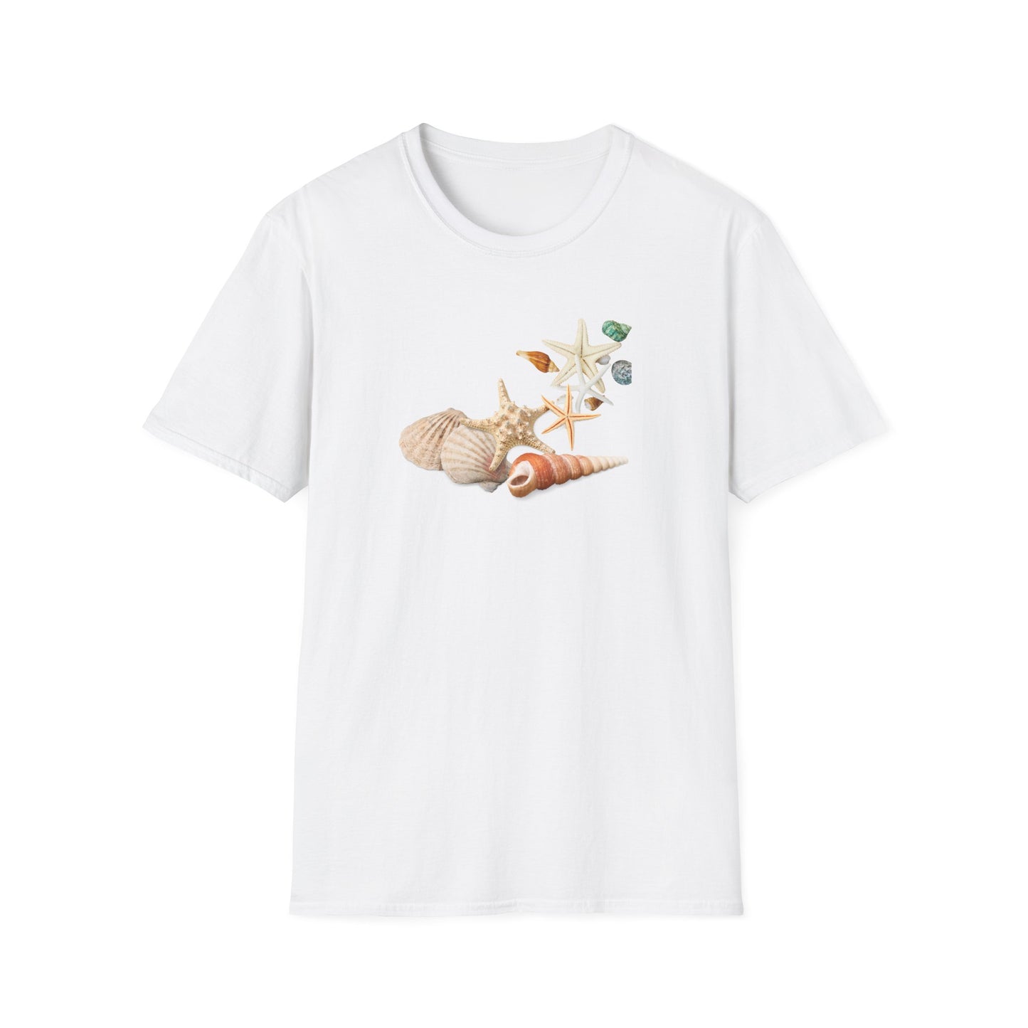 Shell Print Unisex T-Shirt | Beach-Themed Casual Summer Tee