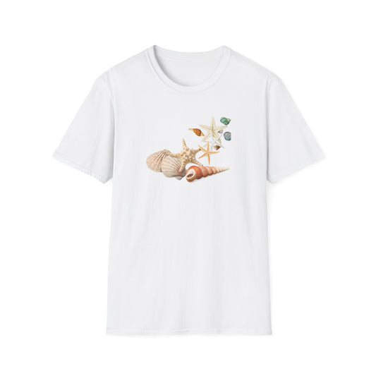Shell Print Unisex T-Shirt | Beach-Themed Casual Summer Tee