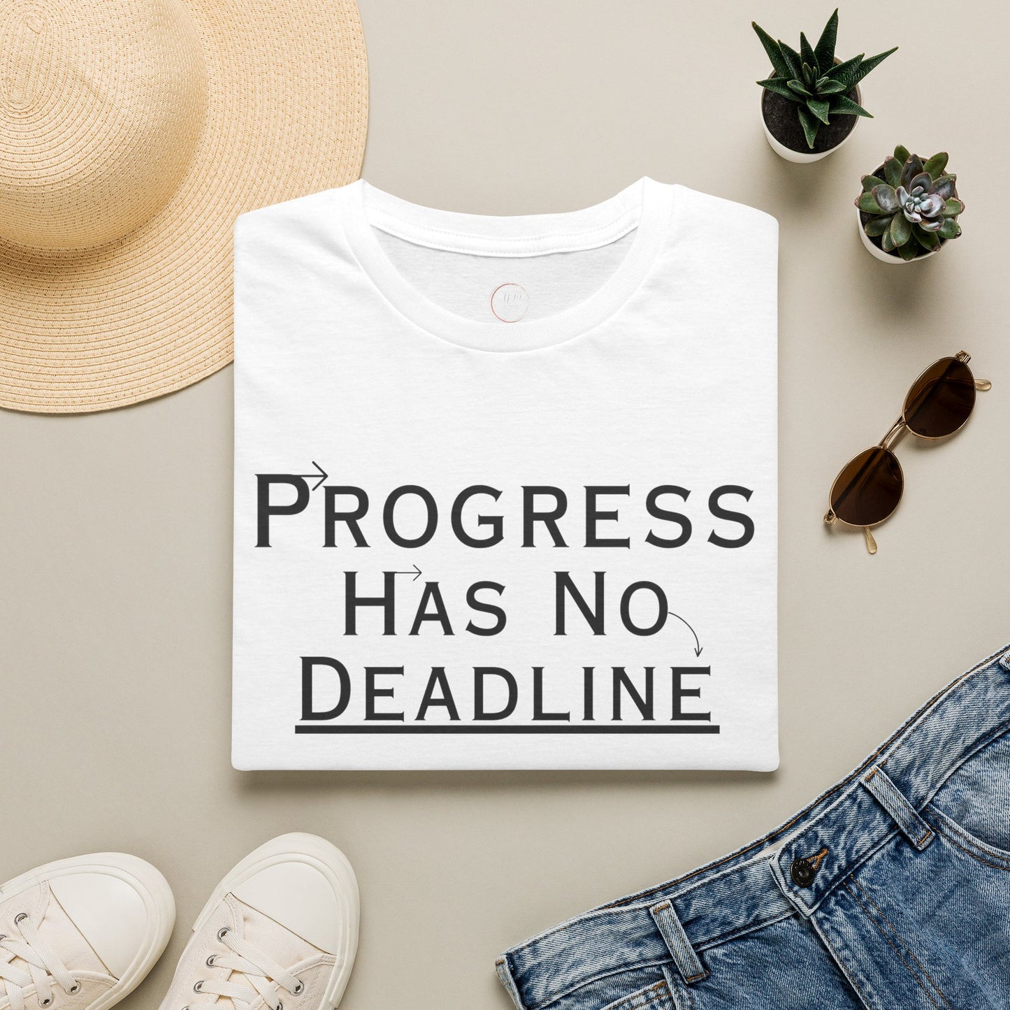 Progress Has No Deadline T-Shirt — Motivational Relaxed Tee