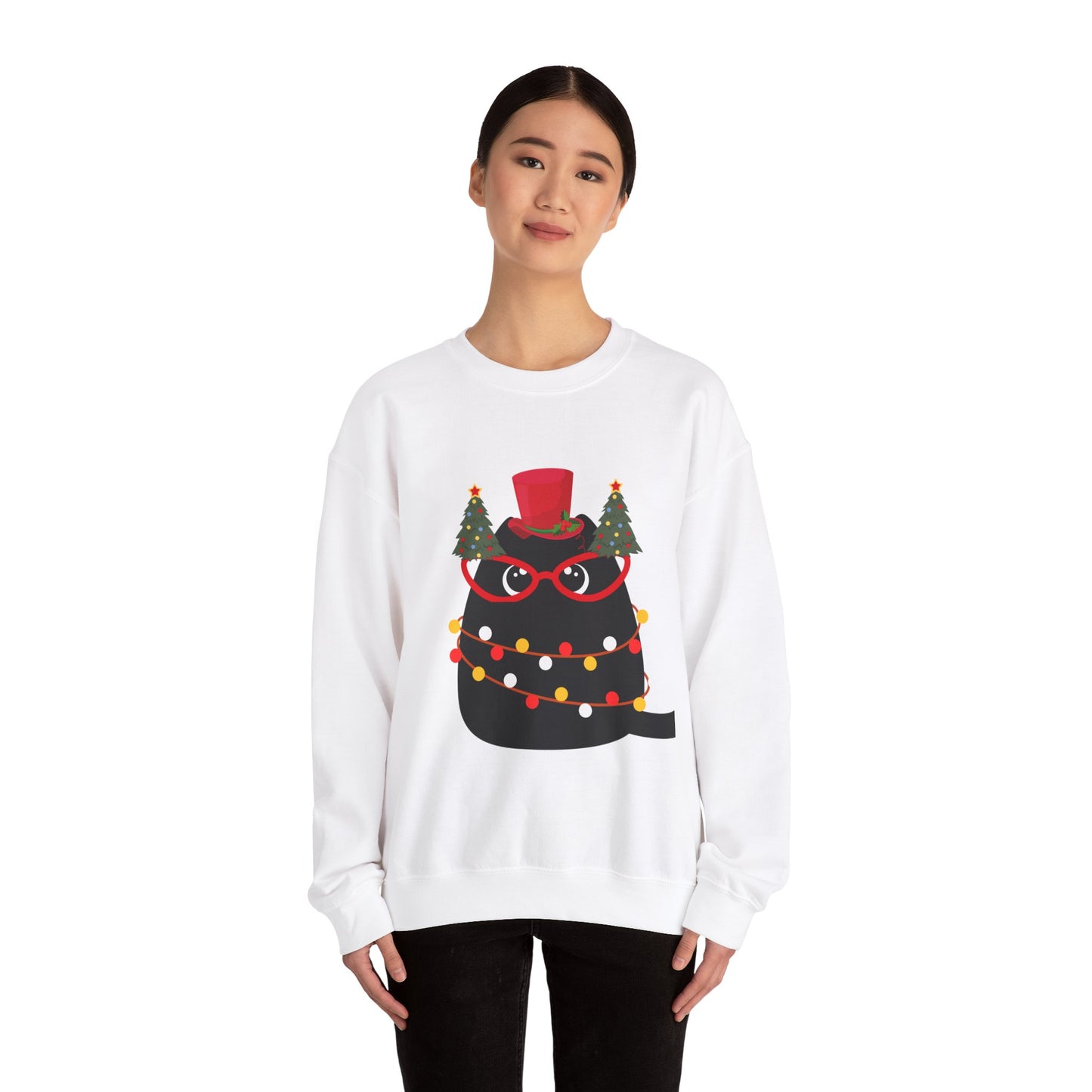 Christmas Cat Crewneck Sweatshirt