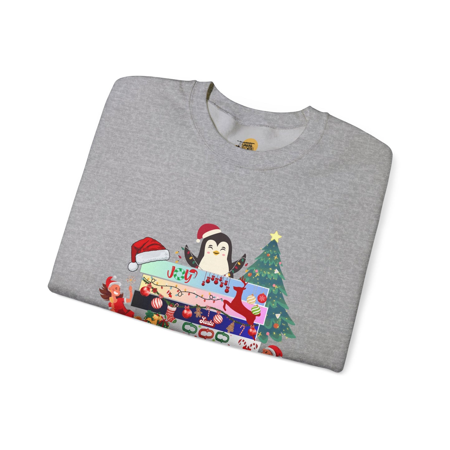 Festive Penguin Crewneck Sweatshirt, Winter Clothing, Holiday Gift, Cozy Sweater, Christmas Sweatshirt, Casual Wear