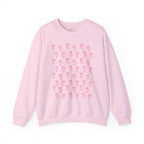 Pink Bow Unisex Sweatshirt, Coquette Aesthetic Jumper, Cute Pullover, Soft Blush