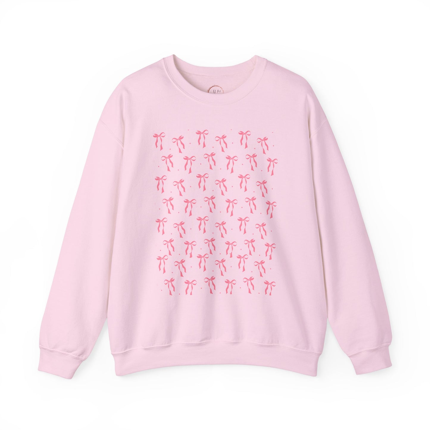 Pink Bow Unisex Sweatshirt, Coquette Aesthetic Jumper, Cute Pullover, Soft Blush