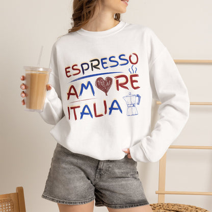 Espresso Amore Italia Crewneck Sweatshirt – Italian Coffee Lover Pullover