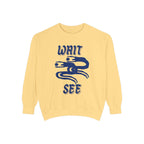 Garment-Dyed Sweatshirt - 'Wait and See' Design