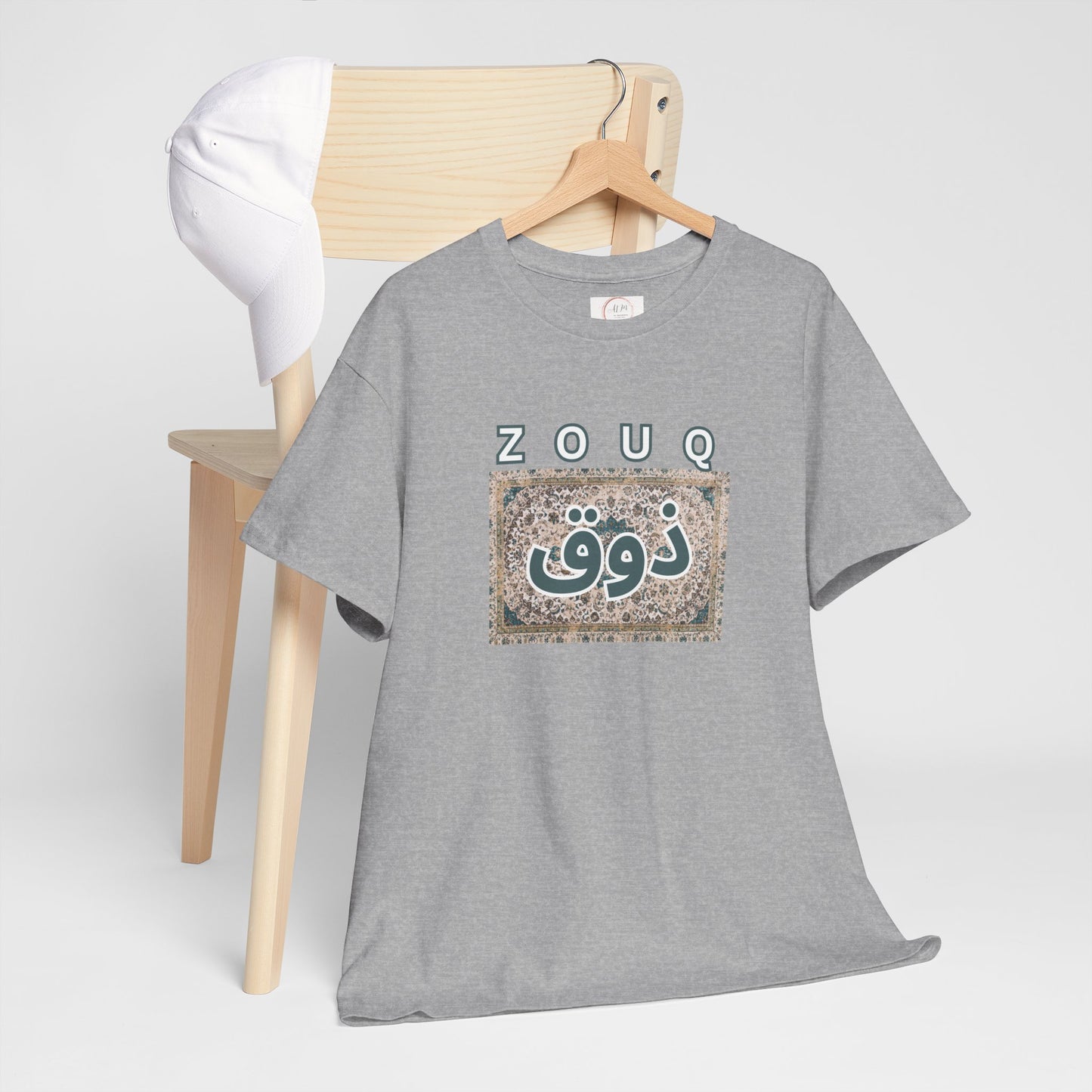 Zouq Arabic Graphic Tee — "ZOUQ / ذوق" Vintage Mosaic Design