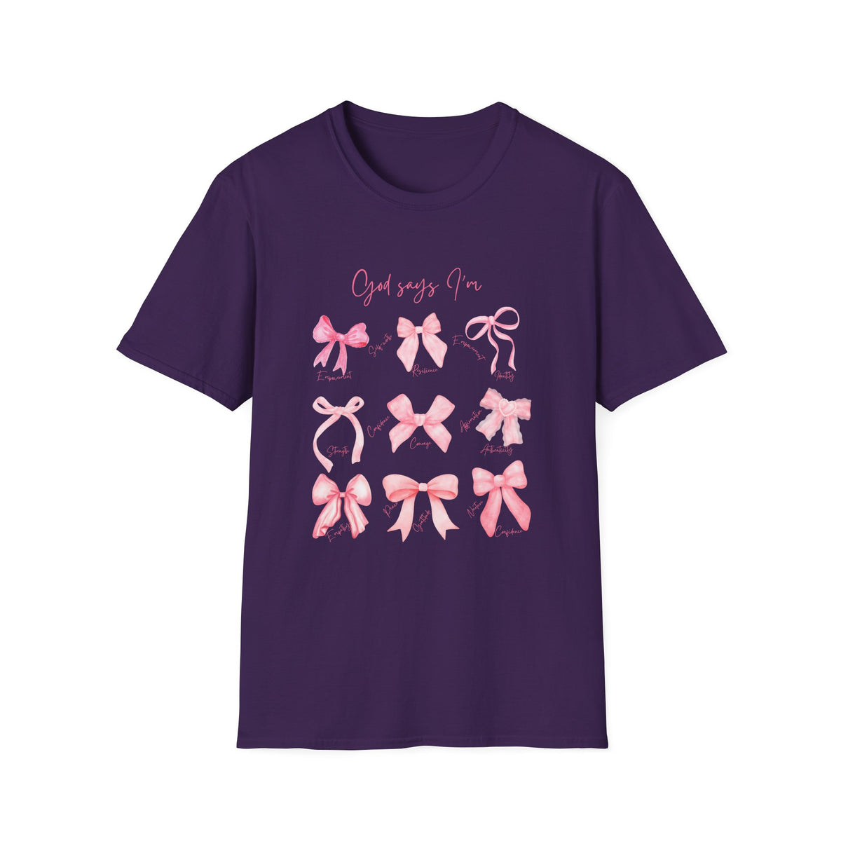 Bow Unisex Softstyle T-Shirt - Elegant Bow Design, Cute Tee for Men and Women, Stylish Shirt for Casual Wear, Gift for Fashion Lovers,