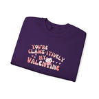Cat Bow Valentine Unisex Sweatshirt, Claws-itively Adorable Gift, Funny Valentine's Day Jumper, Cute Kitty Lover Top, Heart Design Pullover,