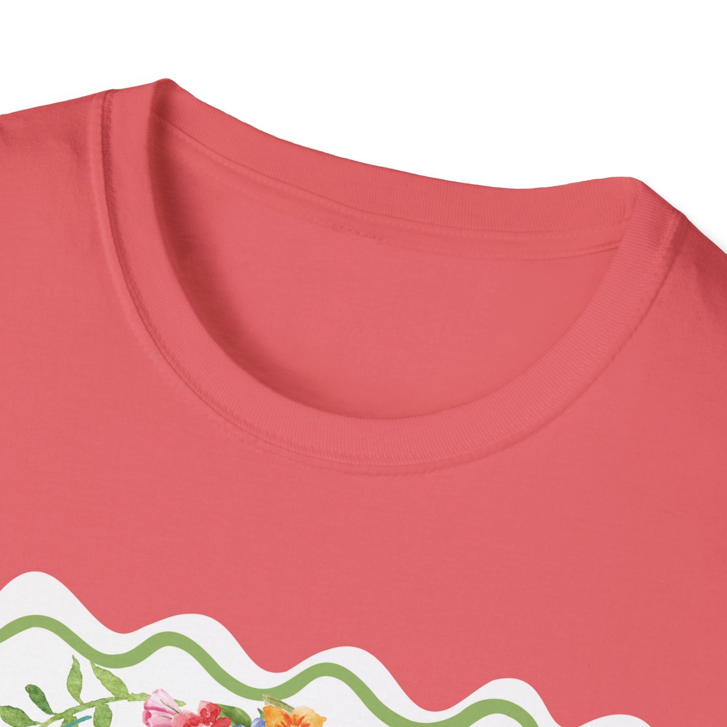 Florals and Good Vibes Unisex Softstyle T-Shirt, Casual Tee, Flower Shirt, Positive Vibes, Gift for Her, Summer Fashion