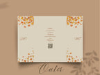 Autumn Wedding Card Template | Fall Leaves Wedding Details Card | Editable Timeline Program | Orange Wedding Invitation Printable. 174