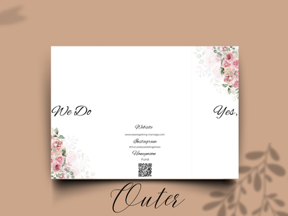 Floral Wedding Itinerary Template, Save the Date Timeline Card, Editable Canva Template, Wedding Day Schedule, Printable Details Card. WI181