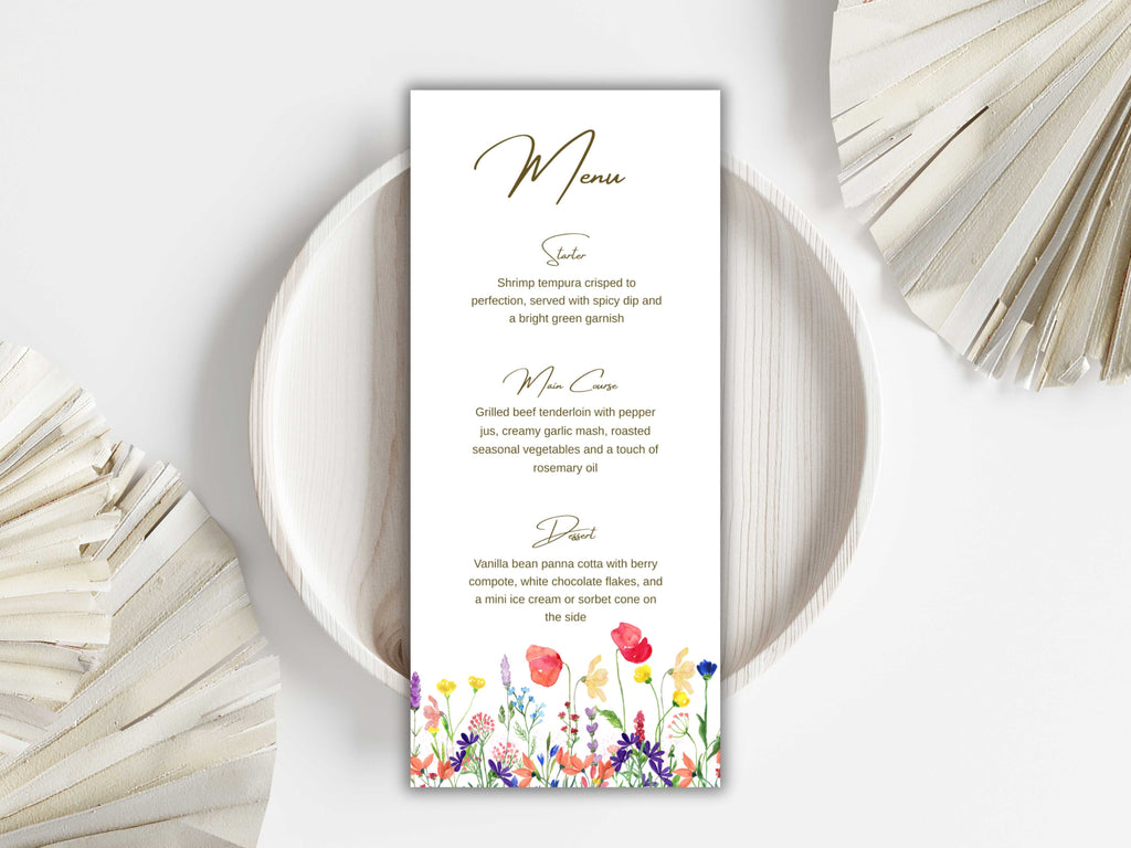 Wedding Menu Template, Thank You Card. WI197