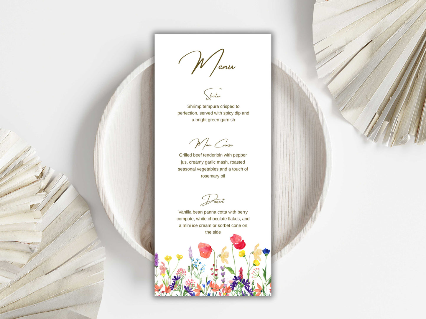 Wedding Menu Template, Thank You Card. WI197