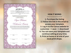 Nikkah Certificate Digital Download Personalised, A4, A3, Template, Editable, Purple Nikkah Nama, Nikkah Contract, Muslim Contract. NN244