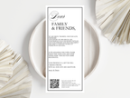 Wedding Menu & Thank You Template | Editable Canva Place Card. WI215