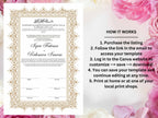 Nikkah Certificate, Nikkah Islamic Marriage Certificate, Printable, Custom Name Nikkah. Quran Verse, Digital Download. NN223