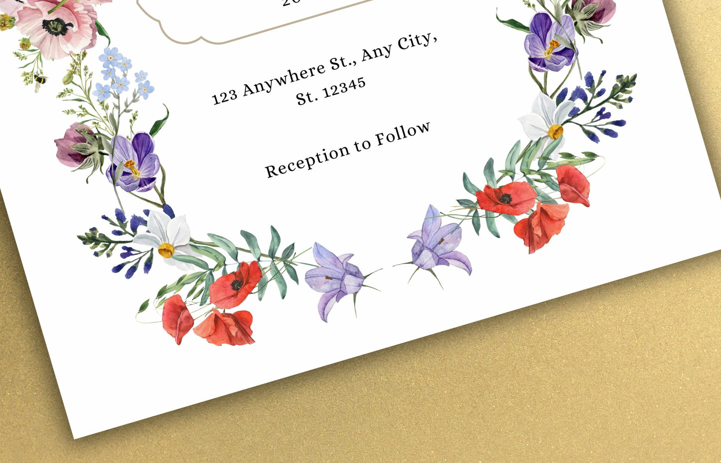 Nikkah Invitation Template, Spring Wedding Card, Floral Muslim Wedding Invite, Editable Nikkah Invitation Template, Nikkah Invitation. WT51