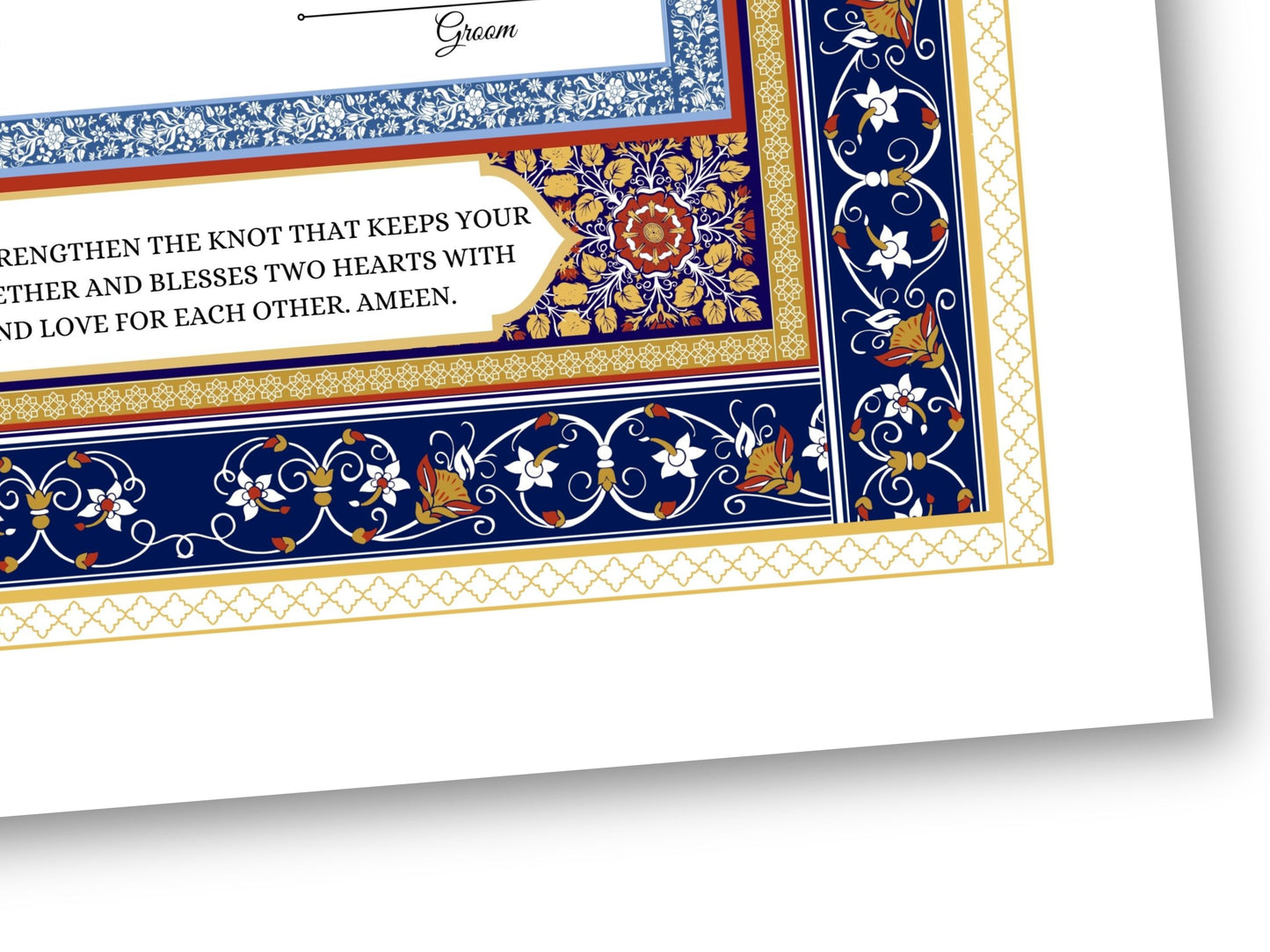 Nikkahnama | Custom Luxury Nikkah Contract | Mughal | Mughal | Inspired Luxury Nikkahnama | Nikkah Certificate in Pdf Template. NN165