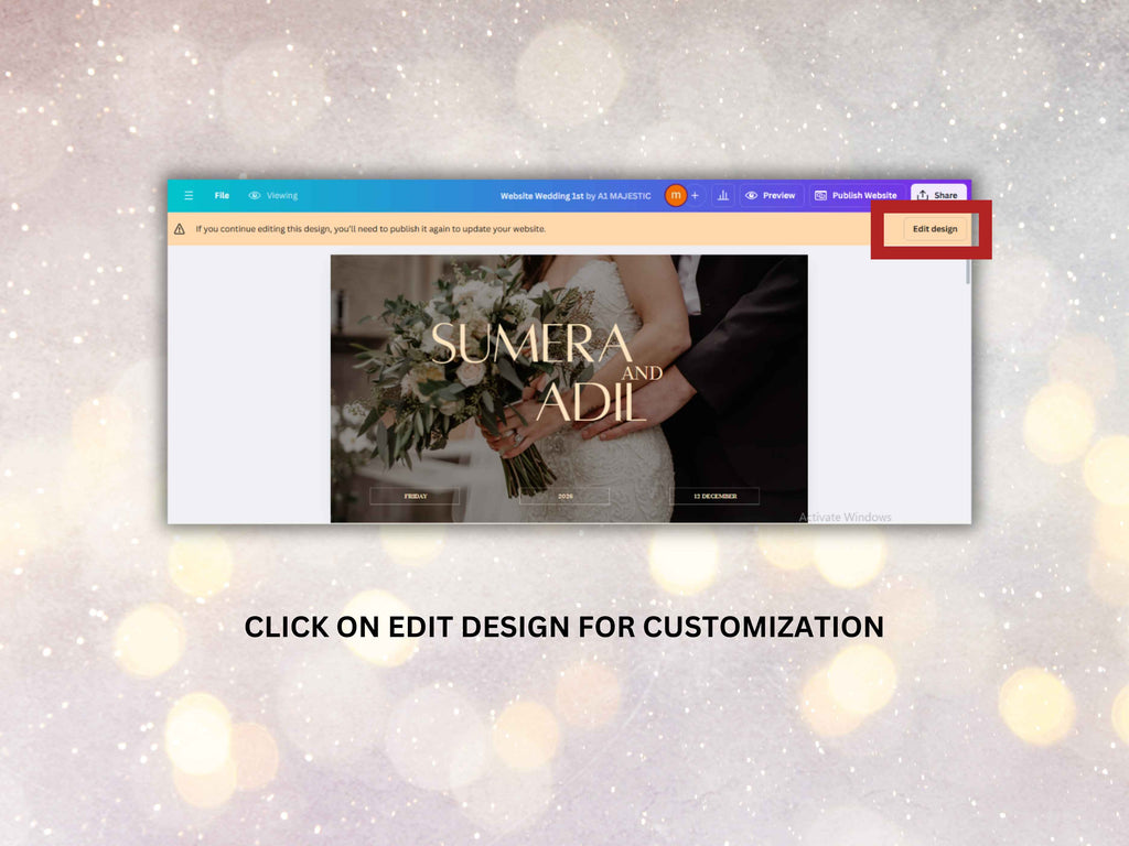 Wedding Website Template, Online RSVP, Editable Invitation Website,Details & Program, Digital Invitation, nva Website, Instant Download. WW1