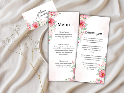 Wedding Thank you Card, Menu Card, Table Card. WI331