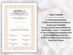 Nikkah Certificate Template, Traditional Islamic Wedding Agreement, Marriage Contract Wedding, Marriage Certificate Template, A4, A3. NN263