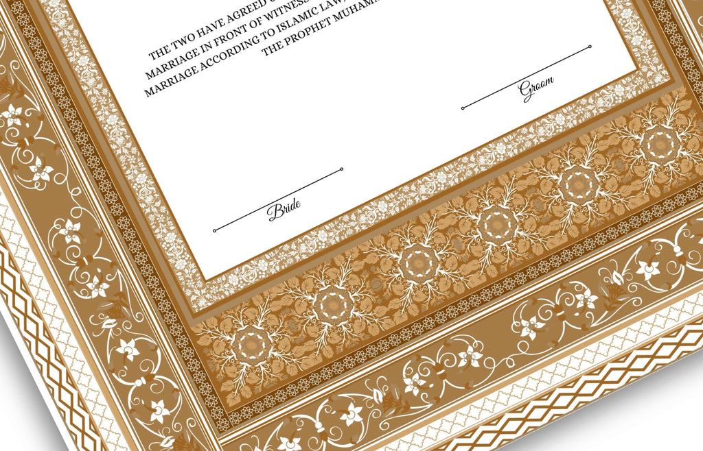 Nikkahnama | Custom Luxury Nikkah Contract | Mughal | Mughal | Inspired Luxury Nikkahnama | Nikkah Certificate in Pdf Template. NN175