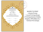 Customized Nikkah Certificate, A4/A3 Contract Digital Nikah Nama, Islamic Marriage Certificate, Muslim Marriage Contract Gold.NN228