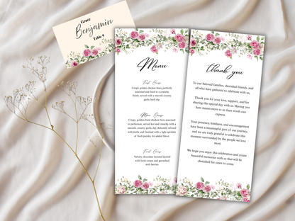 Wedding Thank you Card, Menu Card, Table Card. WI365